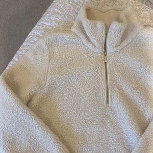 Calvin Klein Sherpa White Half Zip Pullover